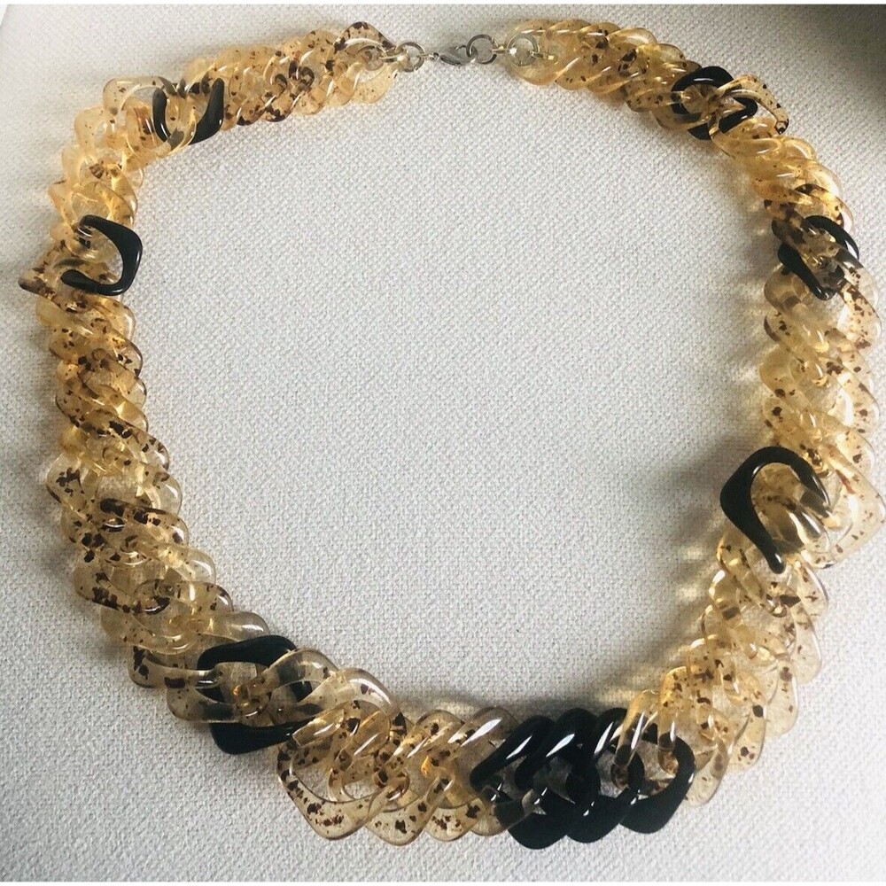 Vintage Long Graduated Lucite Link Necklace